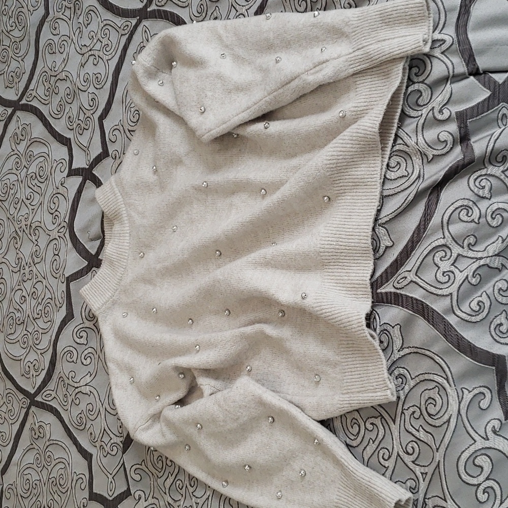 Cozy rhinestone sweater